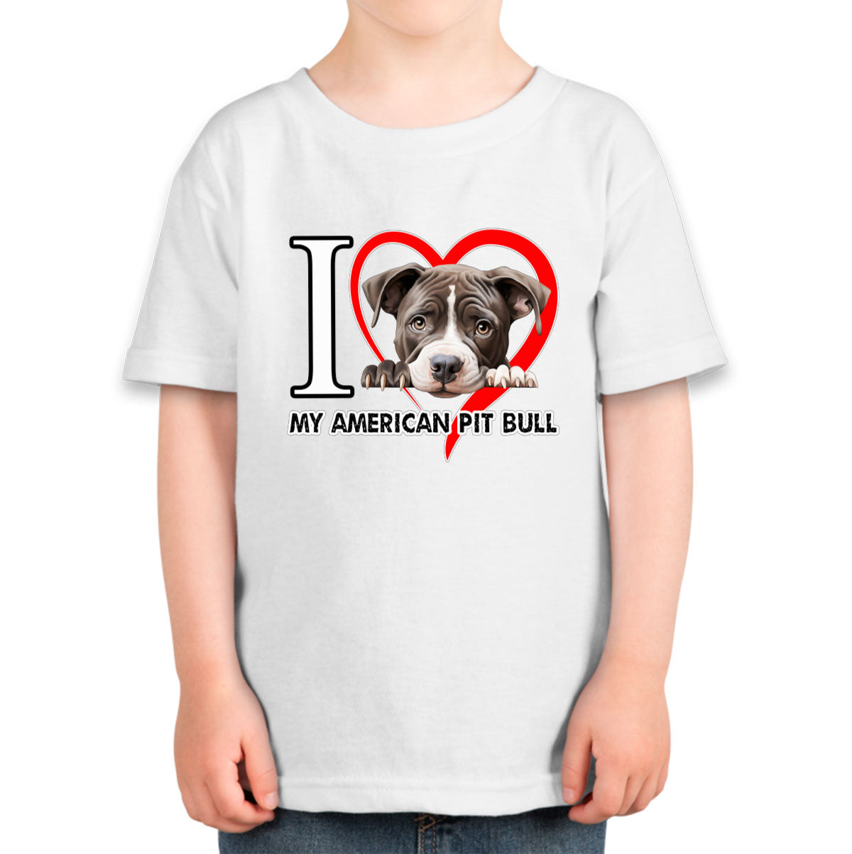 I Love My American Pitpull Dog Toddler T-shirt