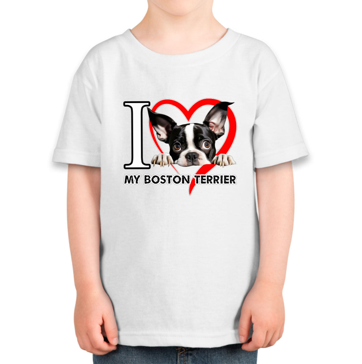 I Love My Boston Terrier Dog Toddler T-shirt