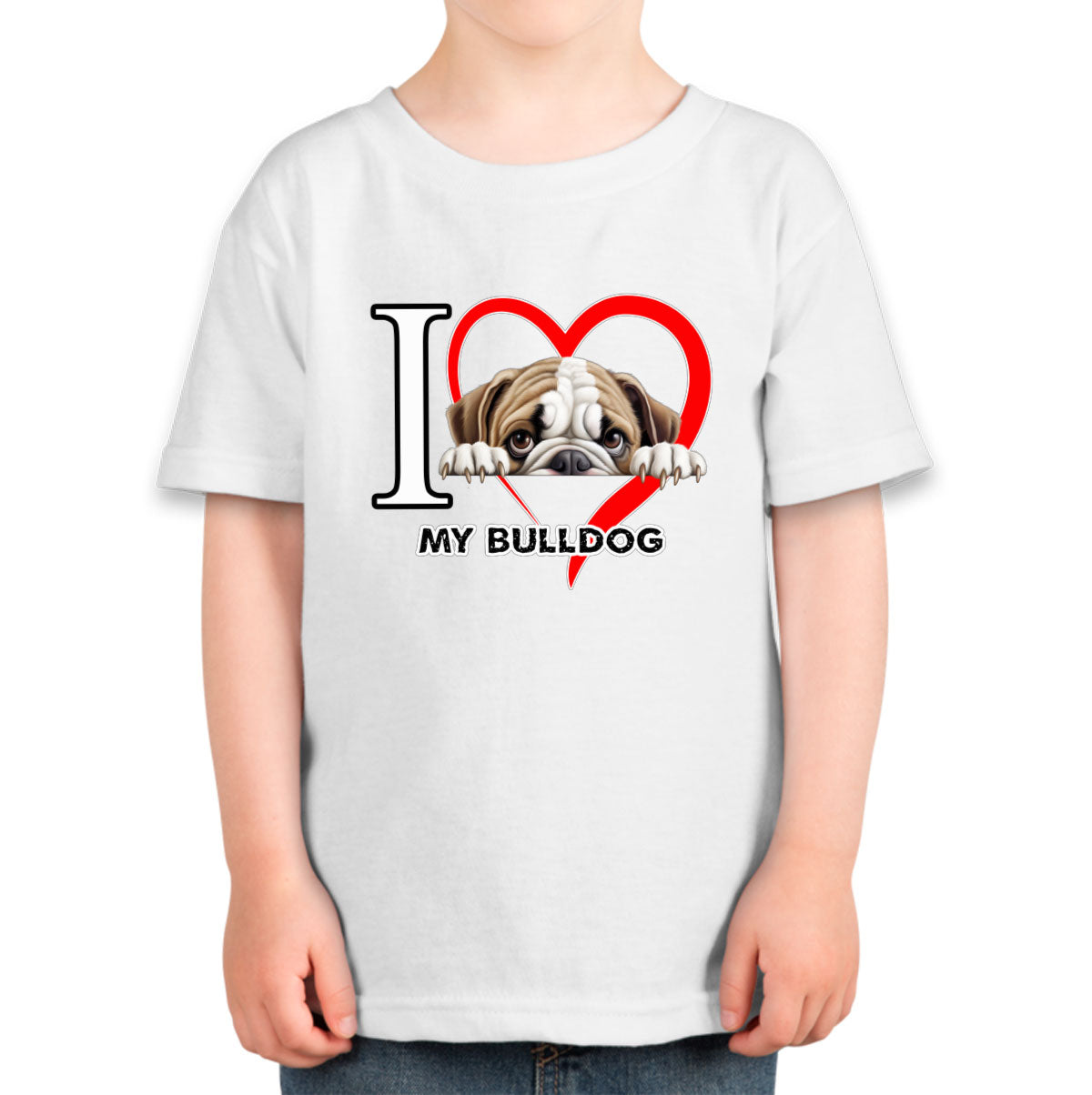 I Love My Bulldog Dog Toddler T-shirt