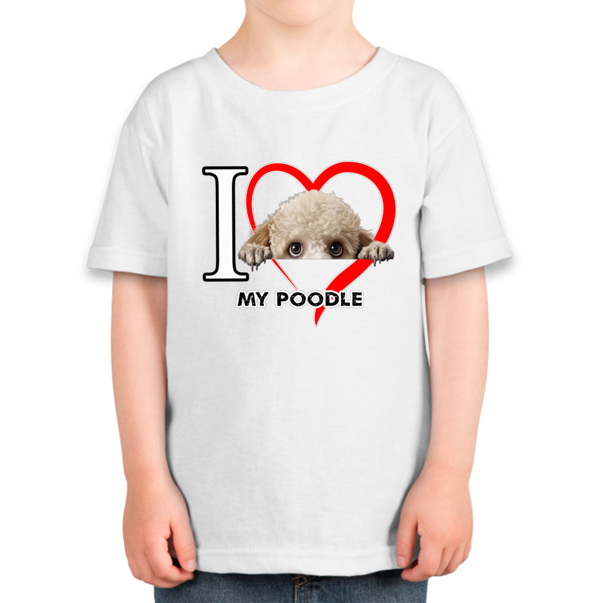 I Love My Poodle Dog Toddler T-shirt