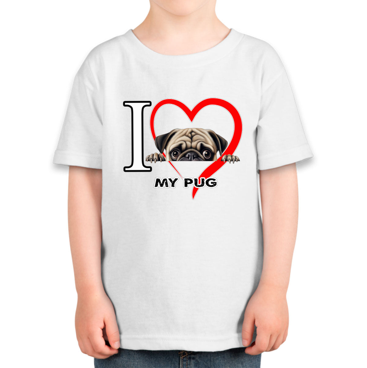 I Love My Pug Dog Toddler T-shirt