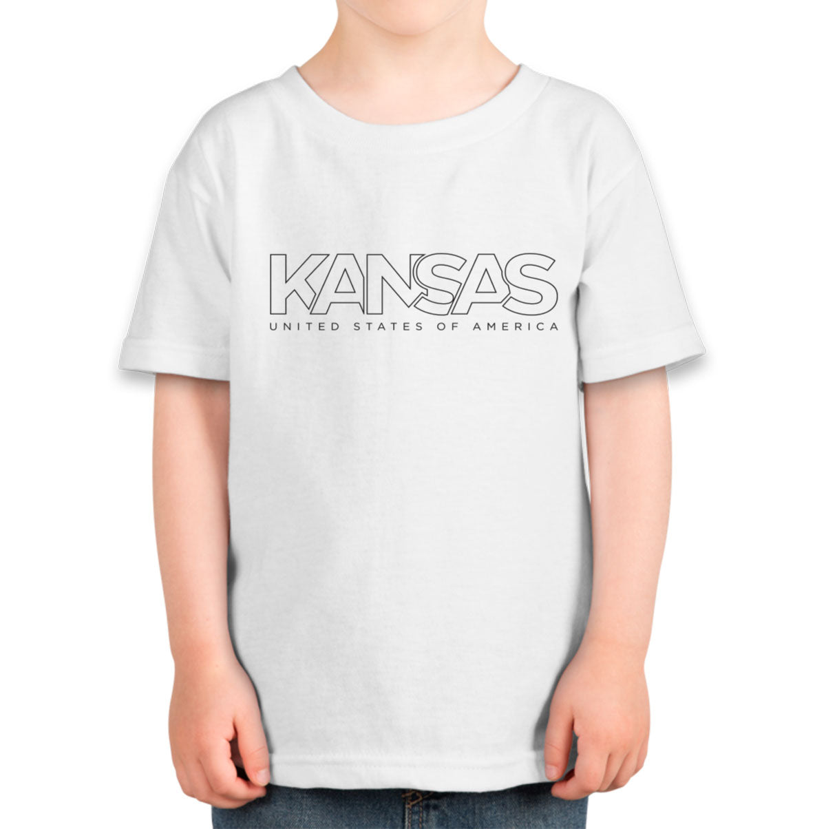 Kansas Outline Typography Toddler T-shirt