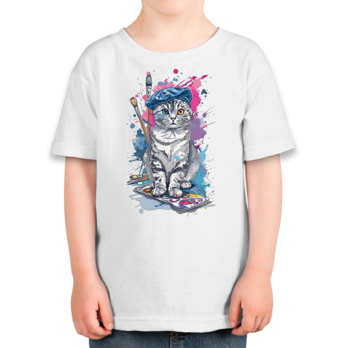 Painter Artist Cat Toddler T-shirt