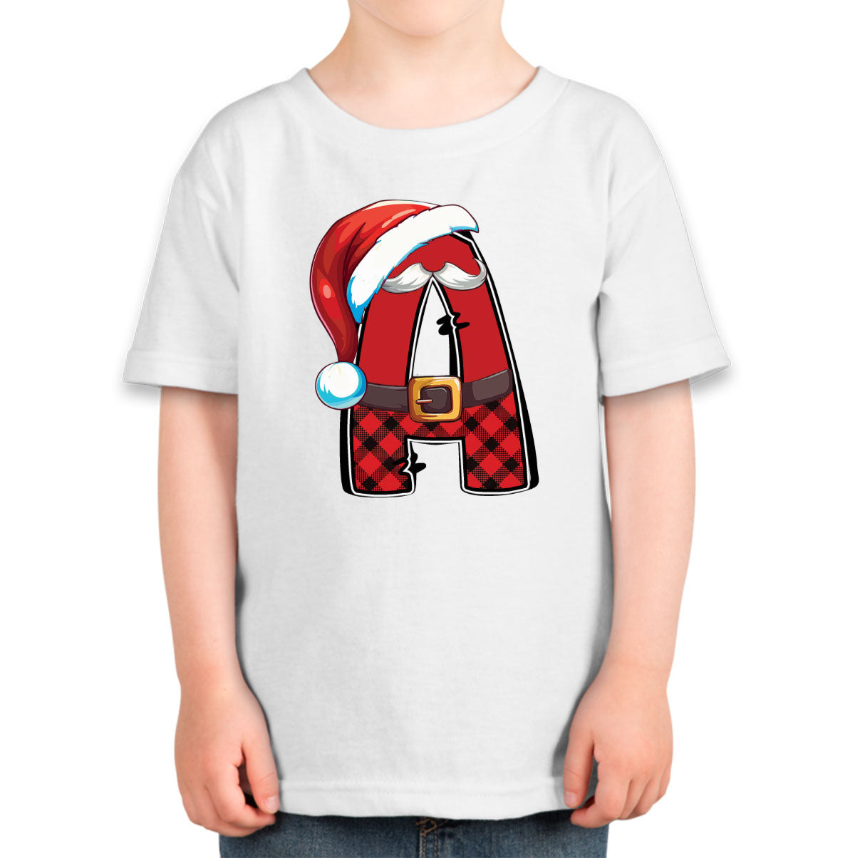 Christmas Santa Alphabet Letters [Custom Initial] Toddler T-shirt