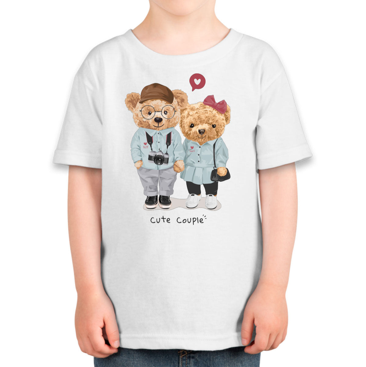 Teddy Bear Cute Couple Toddler T-shirt