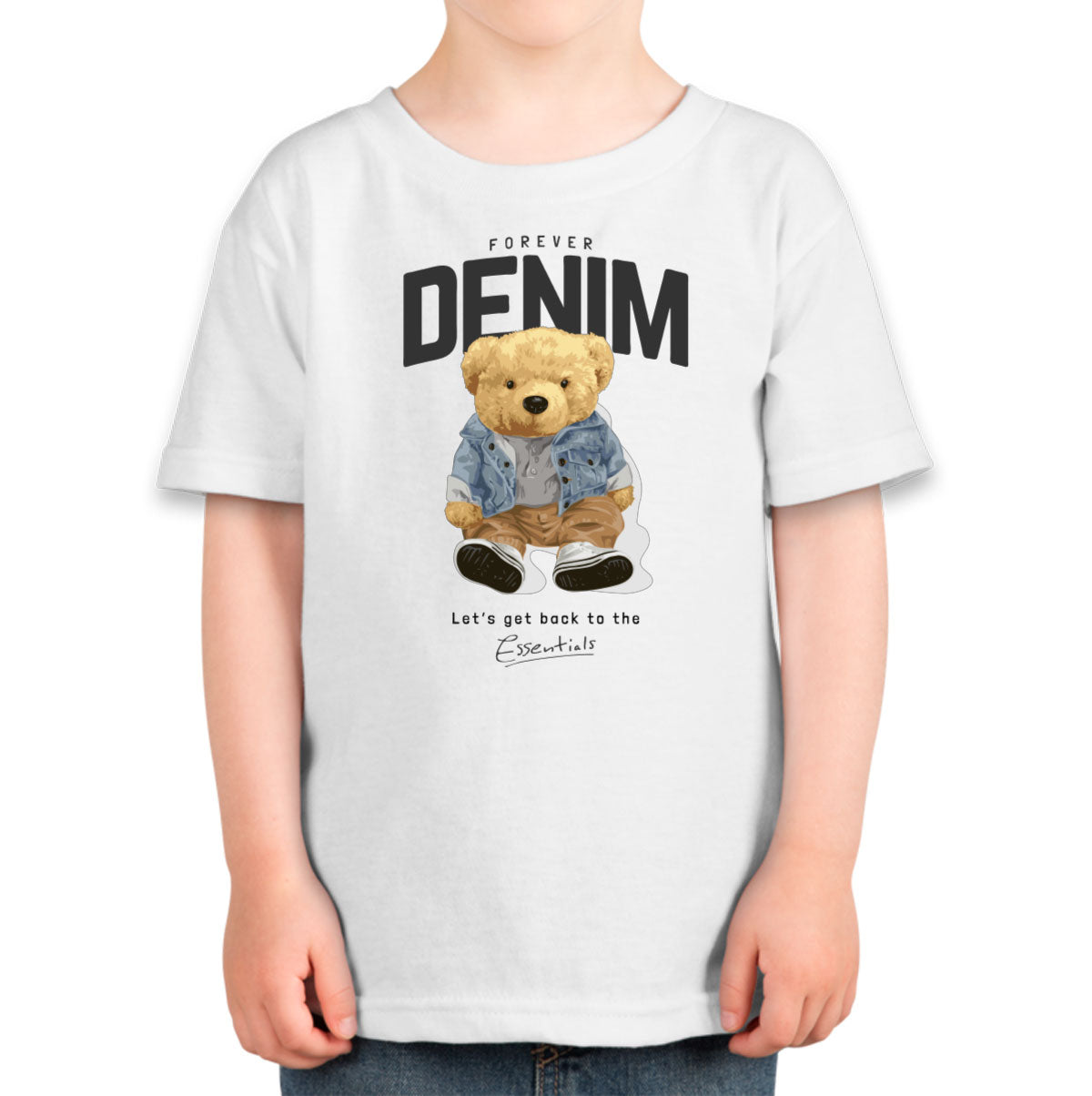 Teddy Bear Forever Denim Toddler T-shirt
