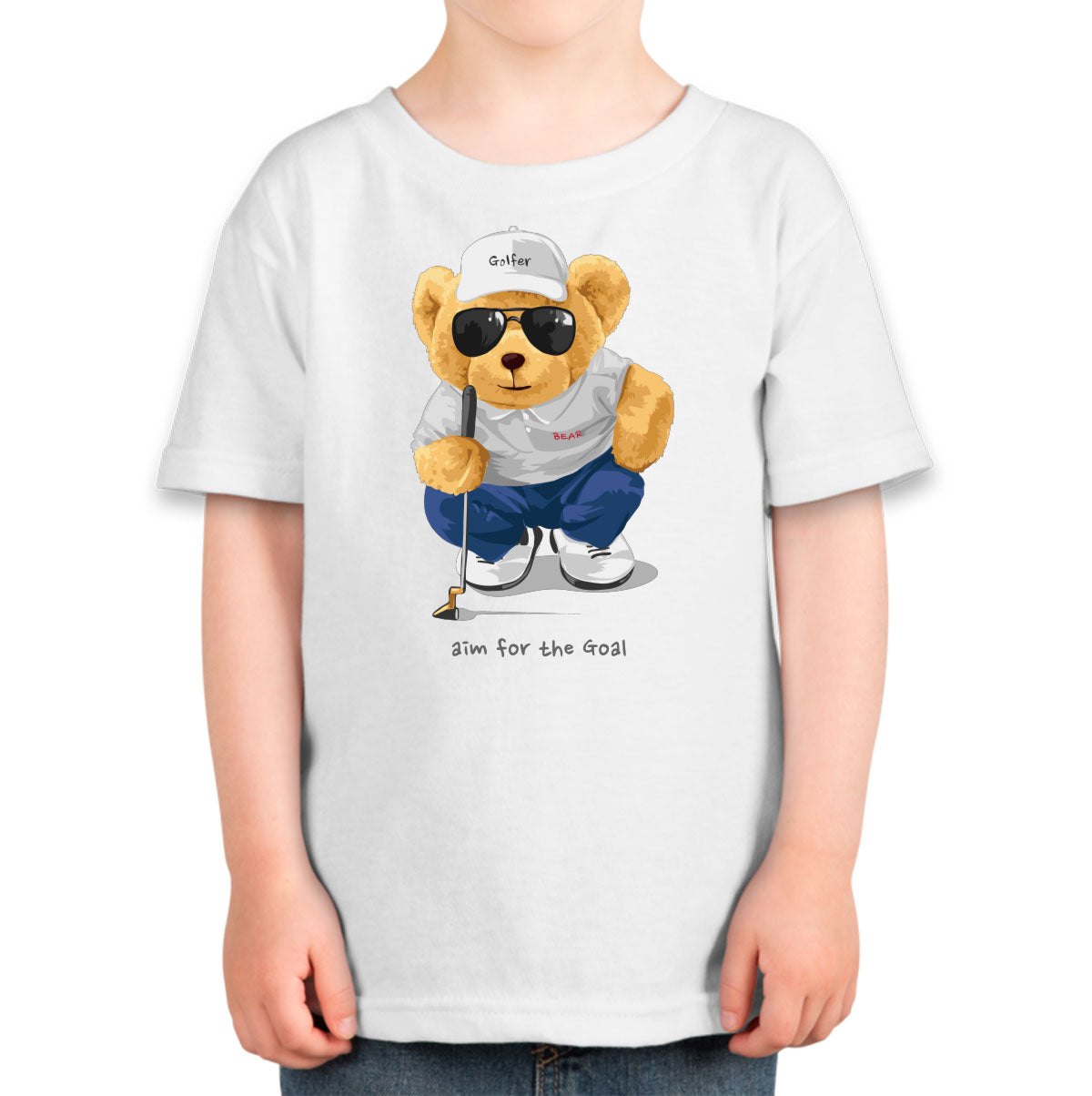 Teddy Bear Golfer Toddler T-shirt