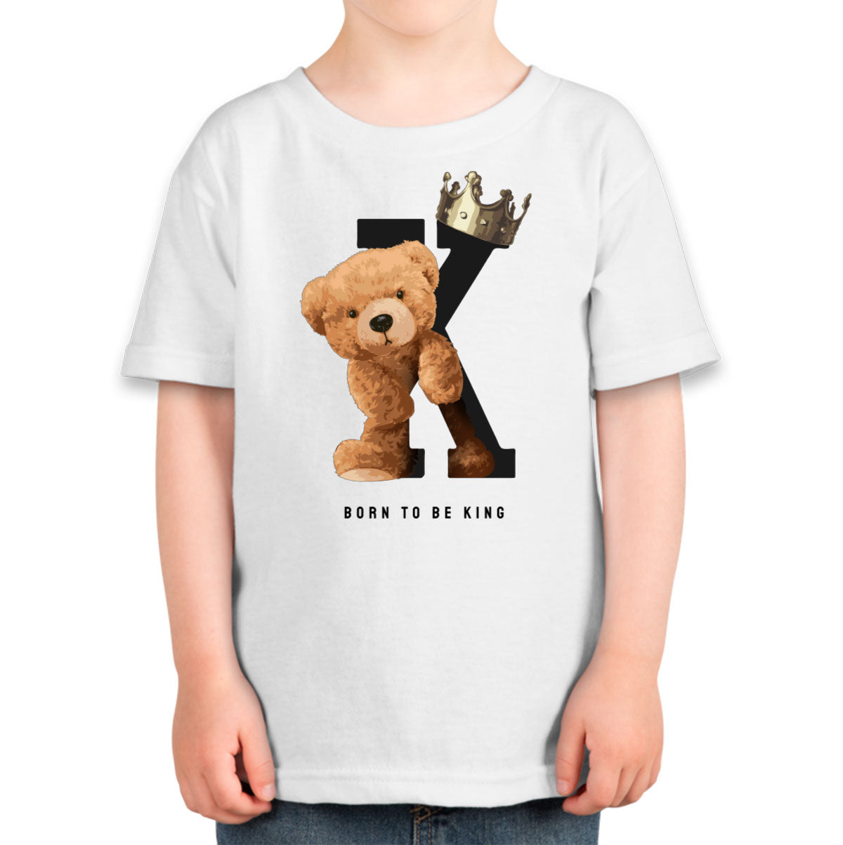 Teddy Bear Born To Be King Toddler T-shirt