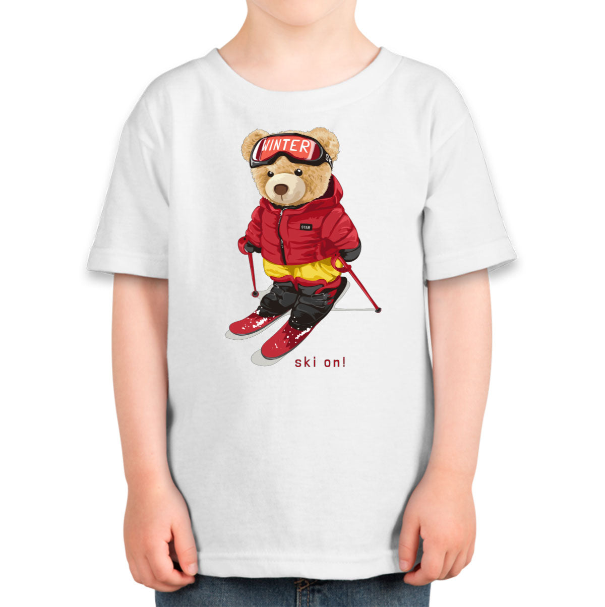 Teddy Bear Snowboarding Toddler T-shirt