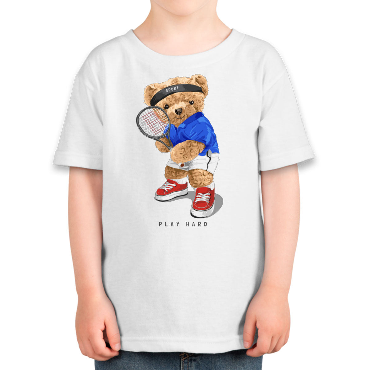 Teddy Bear Tennis Toddler T-shirt