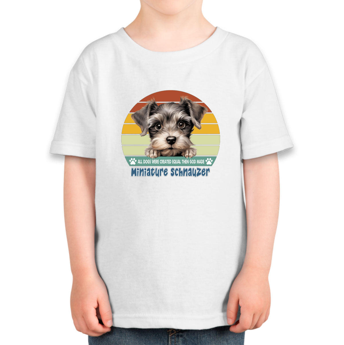 All Dogs Were Created Equal Miniature Schnauzer Toddler T-shirt