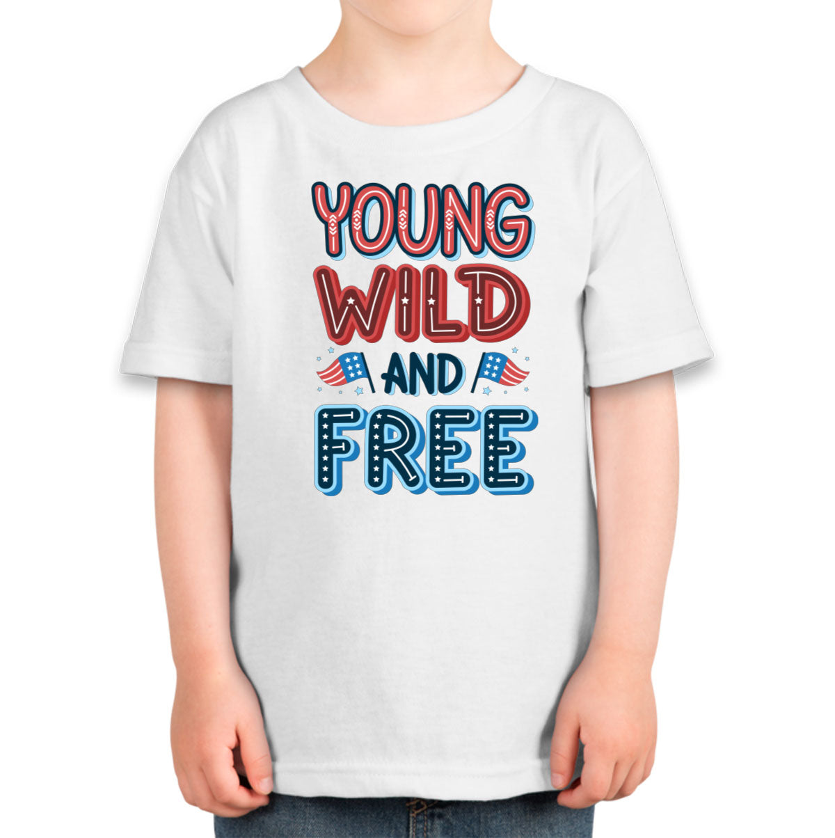 Young Wild And Free Patriotic Toddler T-shirt