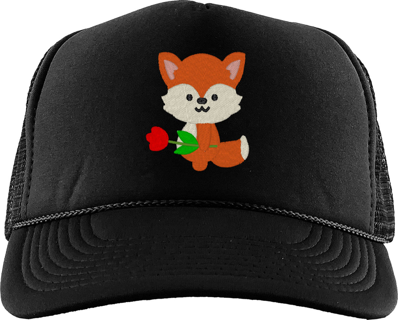Cute Fox With Flower Foam Trucker Hat