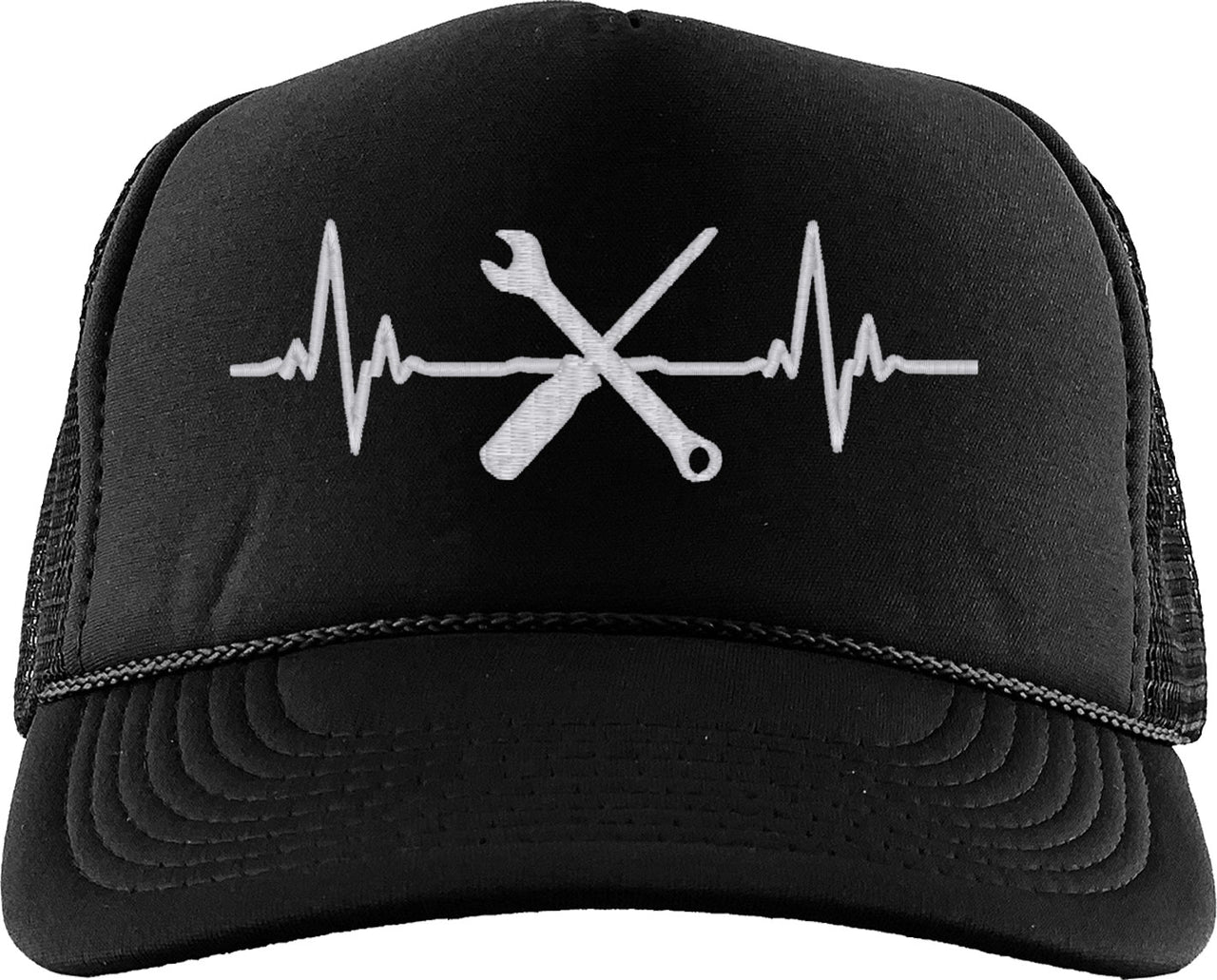 Mechanic Heartbeat Lifeline Foam Trucker Hat