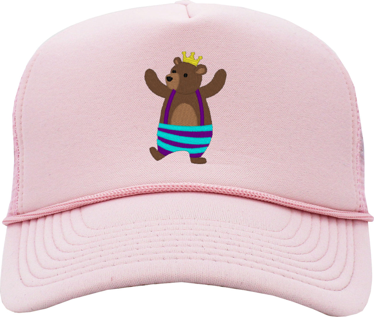 Dancing Bear With Crown Foam Trucker Hat