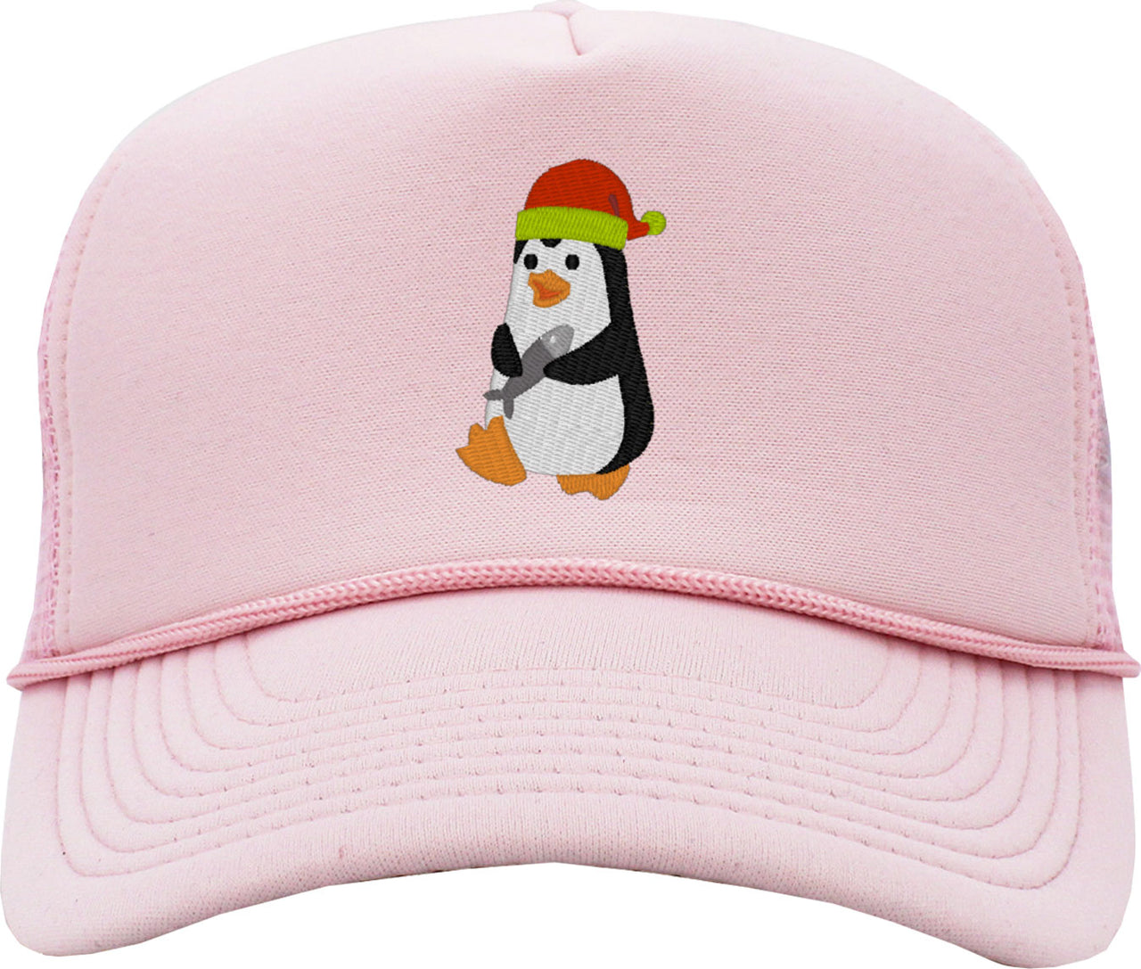Penguin With Fish Foam Trucker Hat