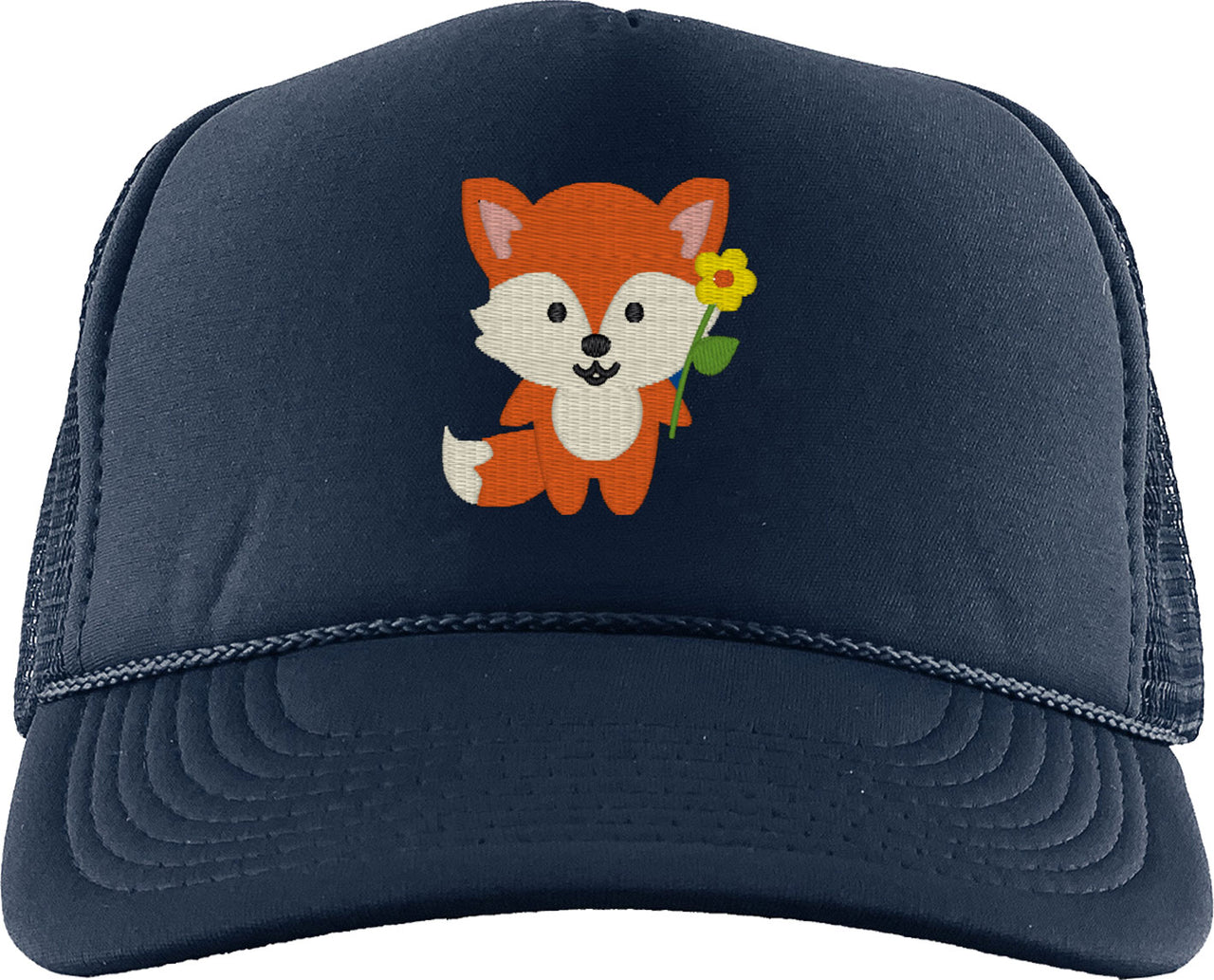 Cute Fox With Flower Foam Trucker Hat