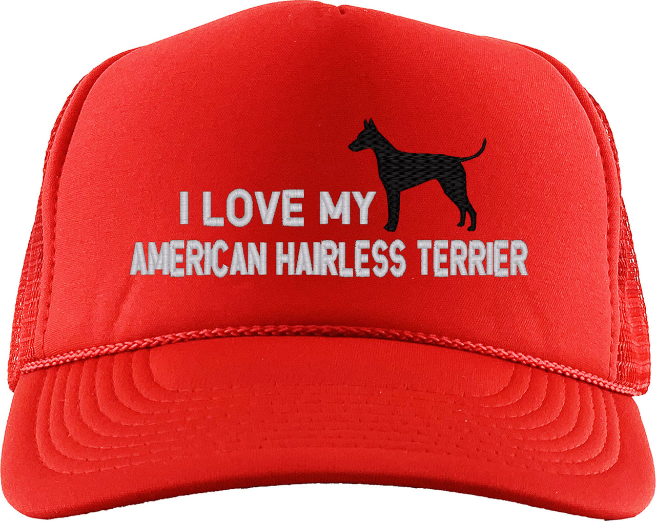 I Love My American Hairless Terrier Dog Foam Trucker Hat