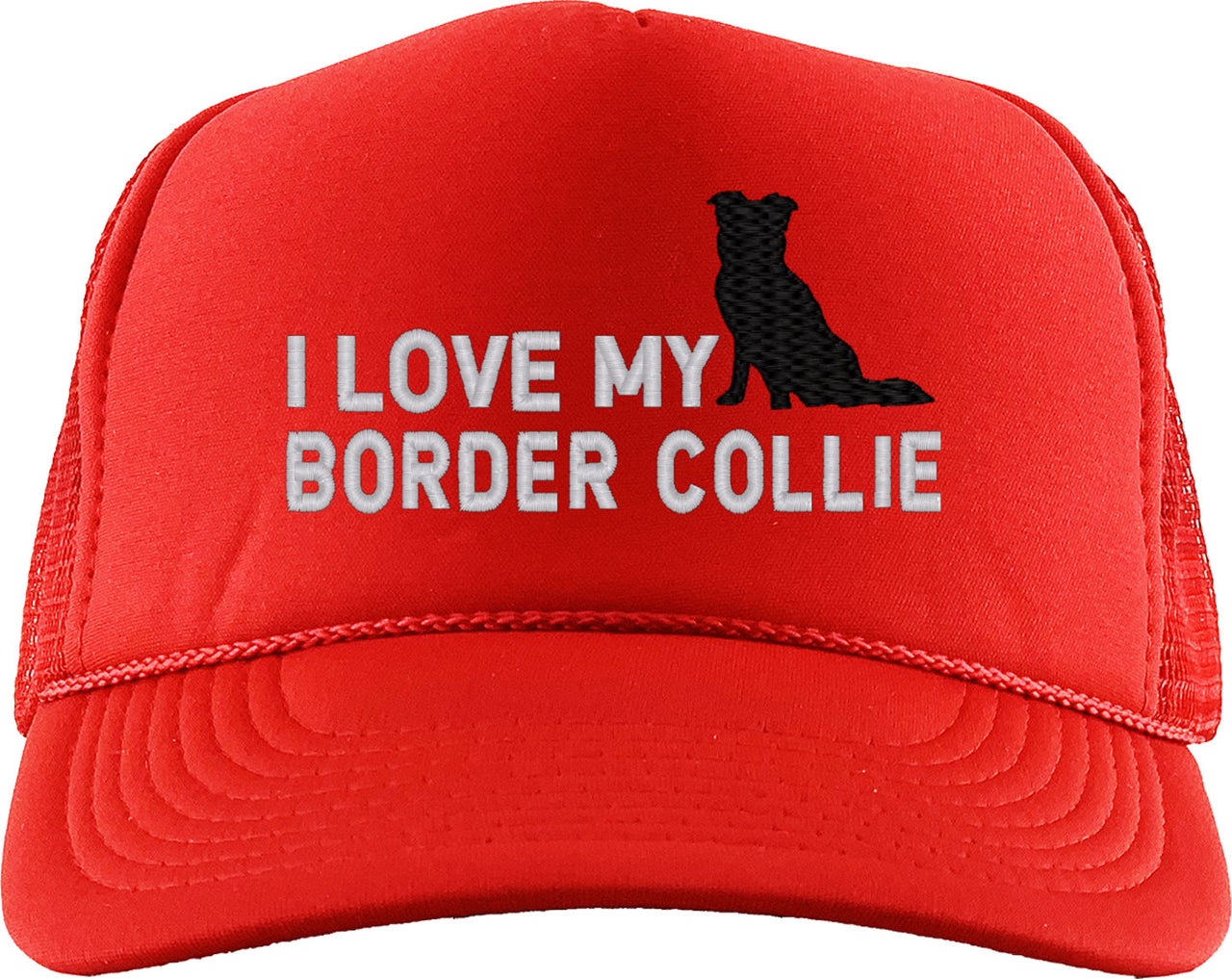 I Love My Border Collie Dog Foam Trucker Hat