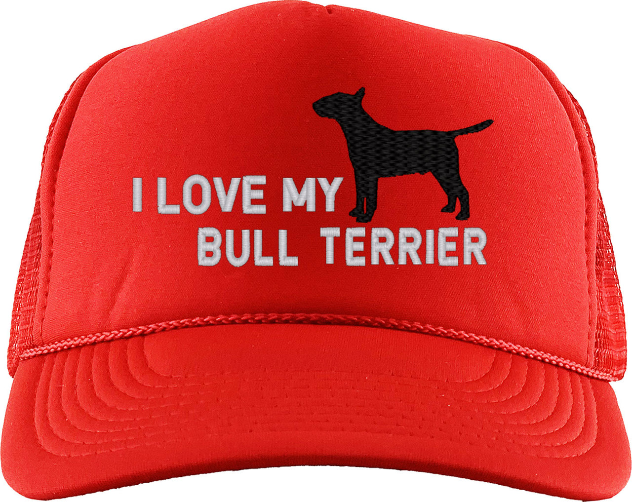 I Love My Bull Terrier Dog Foam Trucker Hat