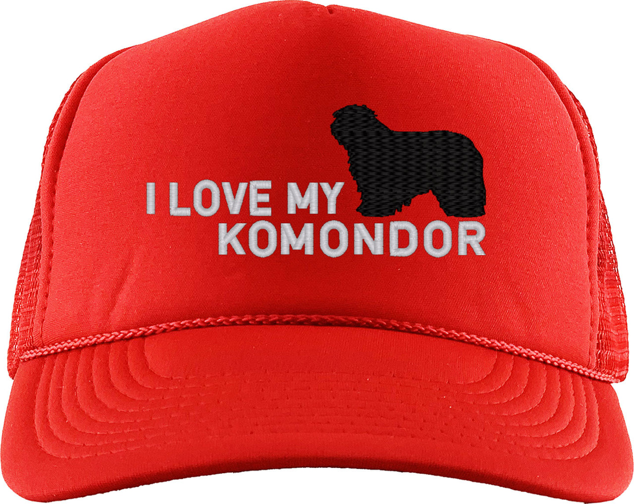 I Love My Komondor Dog Foam Trucker Hat