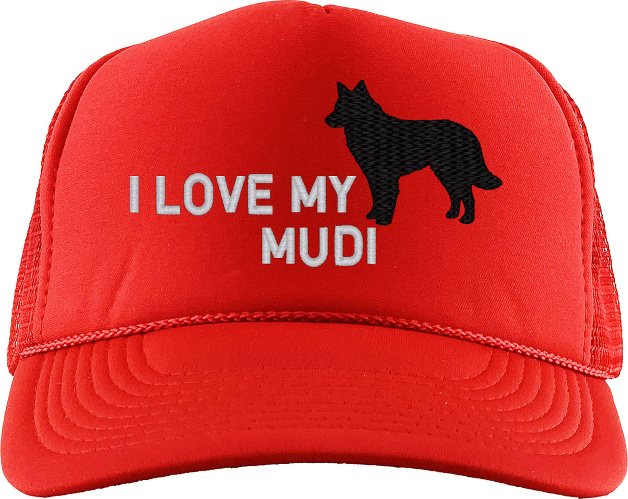 I Love My Mudi Dog Foam Trucker Hat