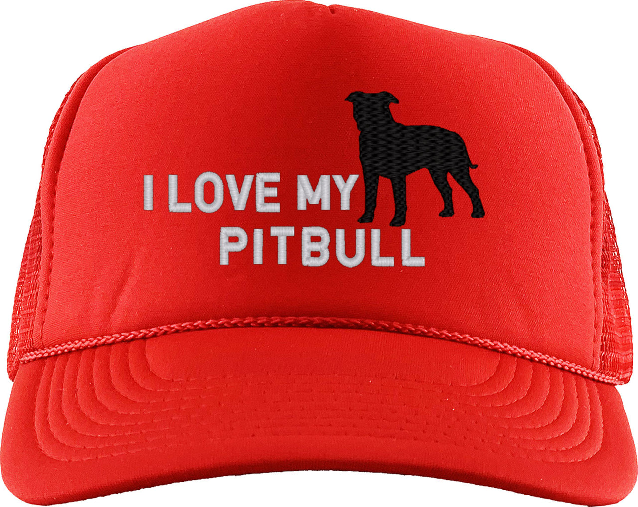 I Love My Pitbull Dog Foam Trucker Hat