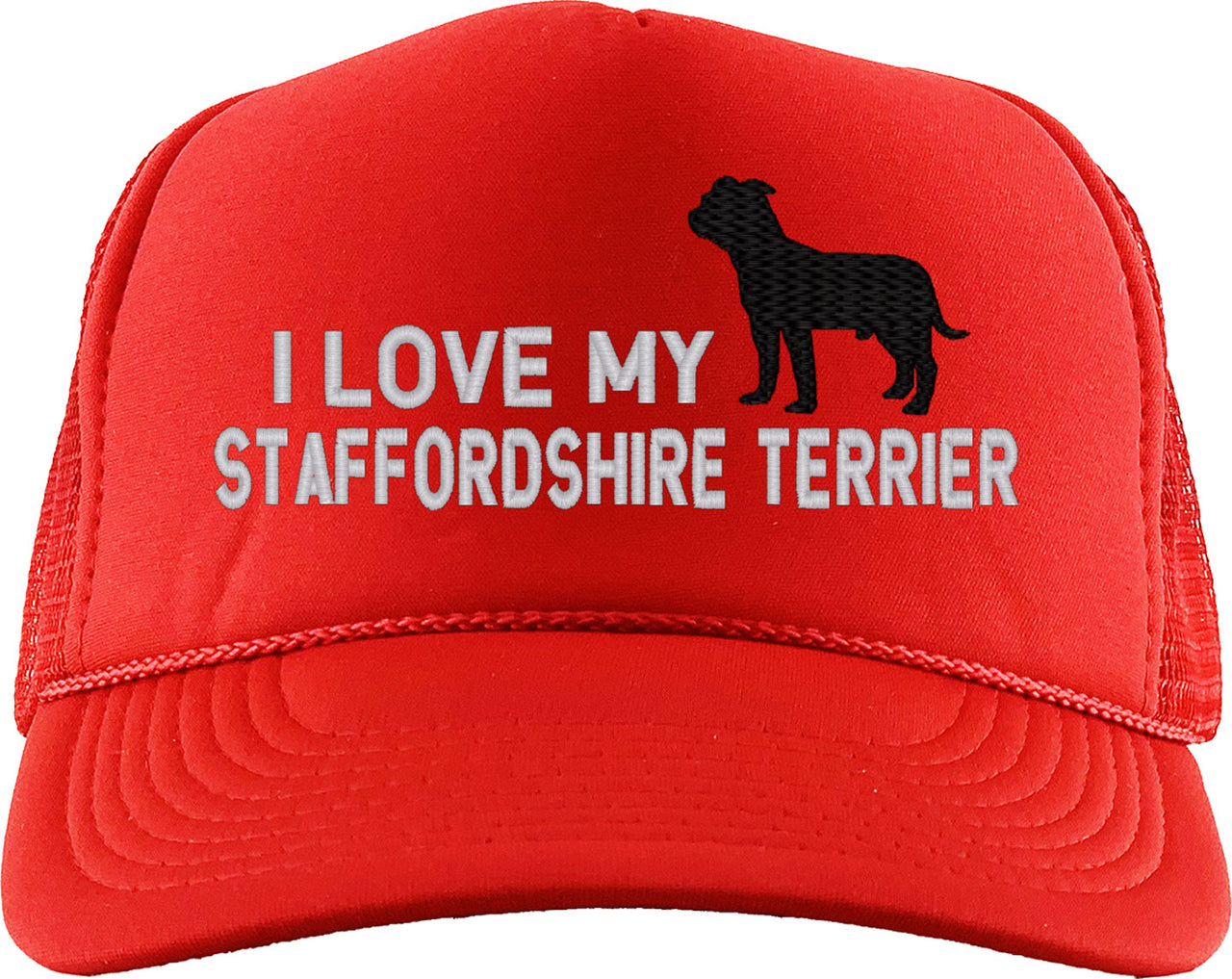 I Love My Staffordshire Terrier Dog Foam Trucker Hat