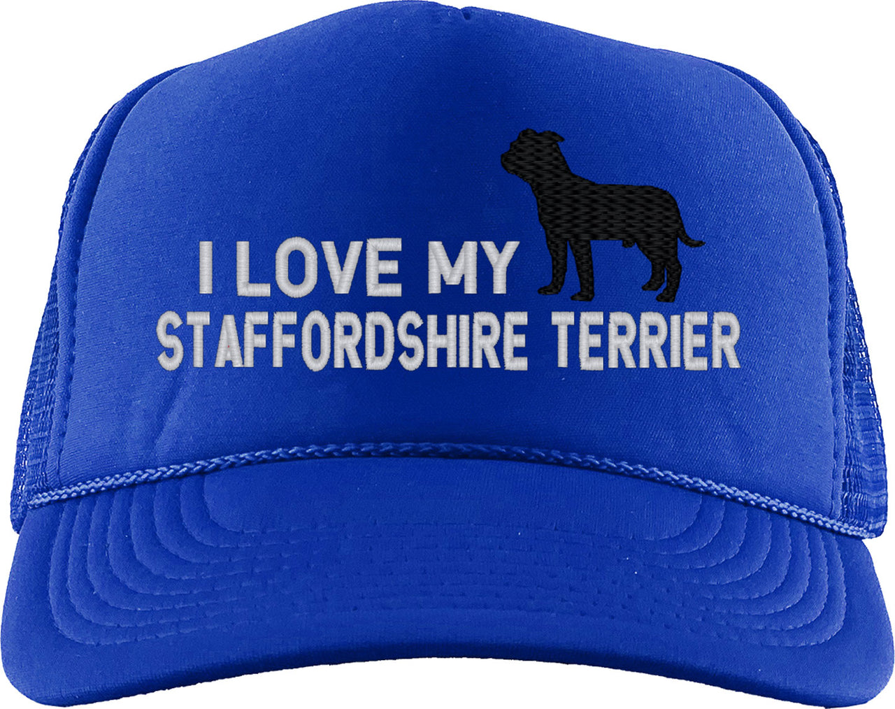 I Love My Staffordshire Terrier Dog Foam Trucker Hat