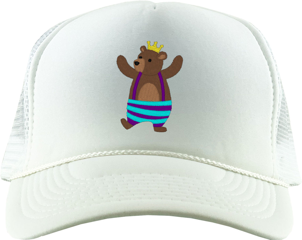 Dancing Bear With Crown Foam Trucker Hat