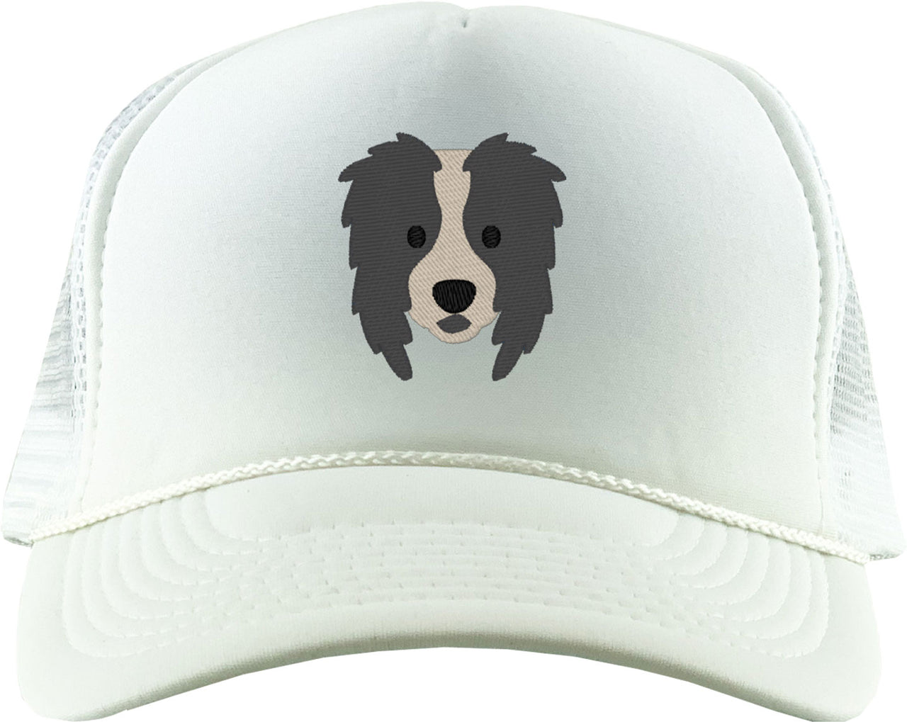 Border Collie Dog Face Foam Trucker Hat