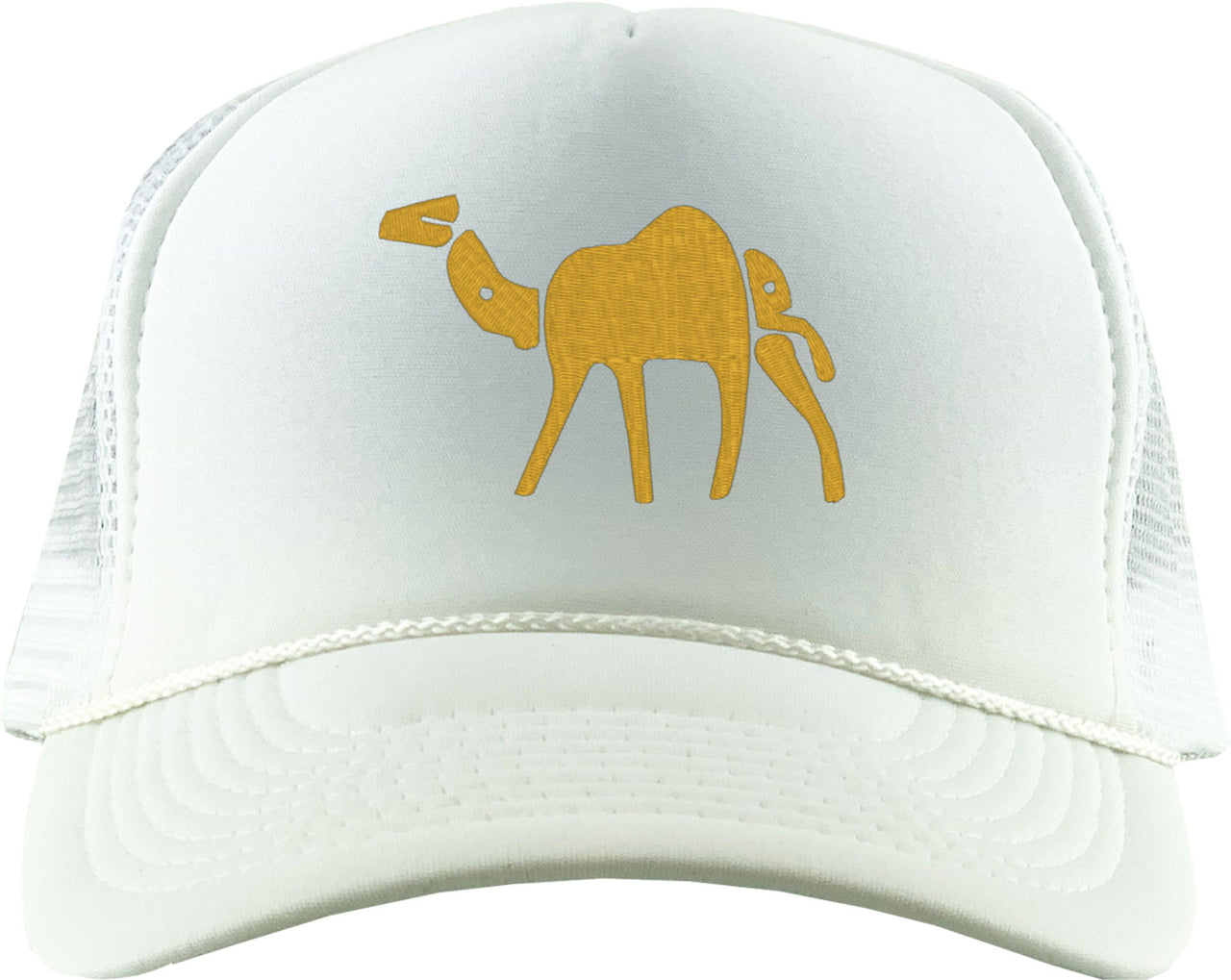 Camel Typography Foam Trucker Hat