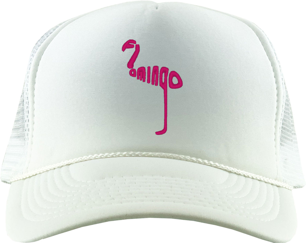 Flamingo Typography Foam Trucker Hat