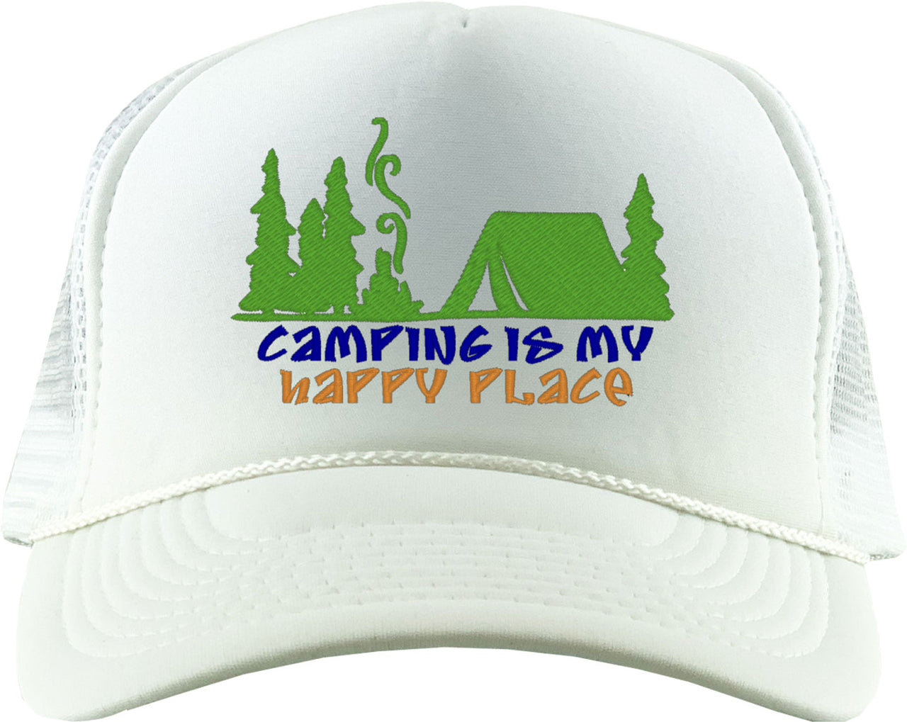 Camping Is My Happy Place Foam Trucker Hat