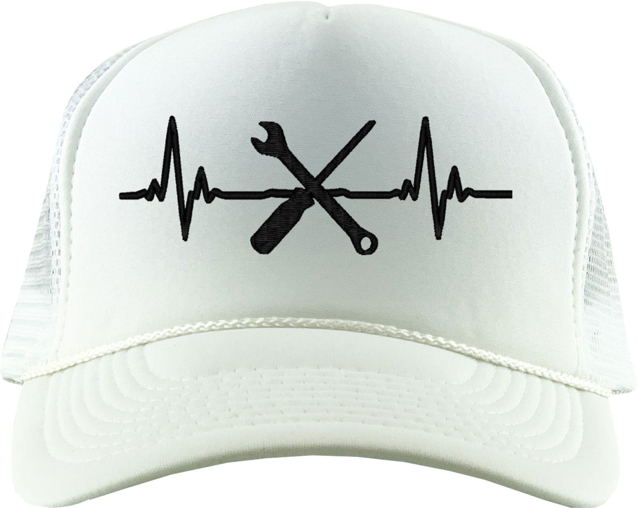 Mechanic Heartbeat Lifeline Foam Trucker Hat