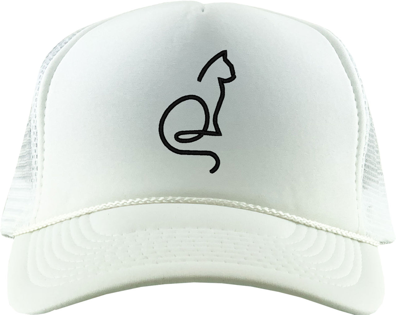 One Line Cat Drawing Foam Trucker Hat