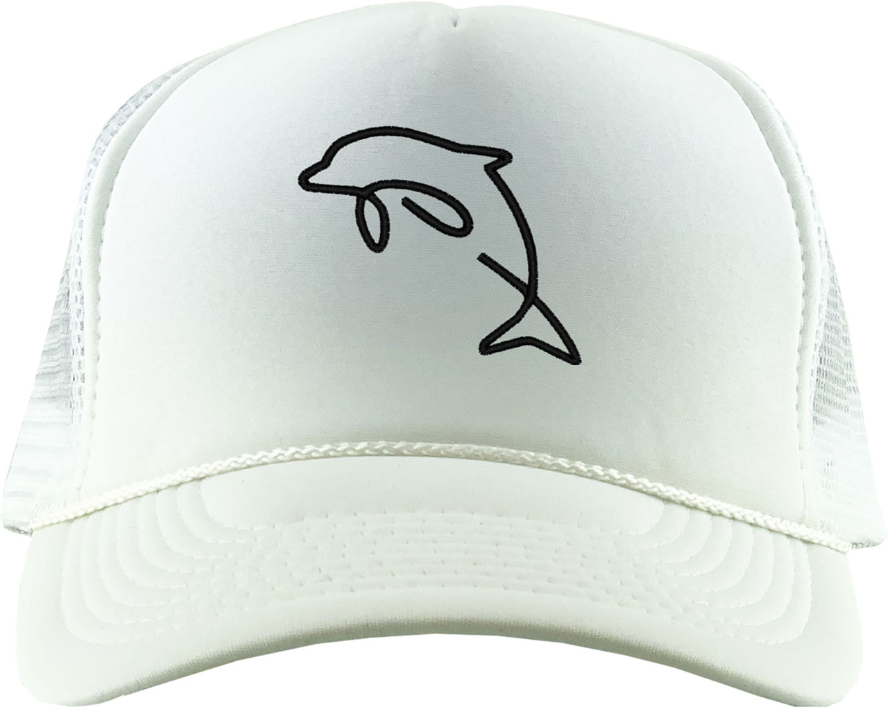 One Line Dolphin Drawing Foam Trucker Hat