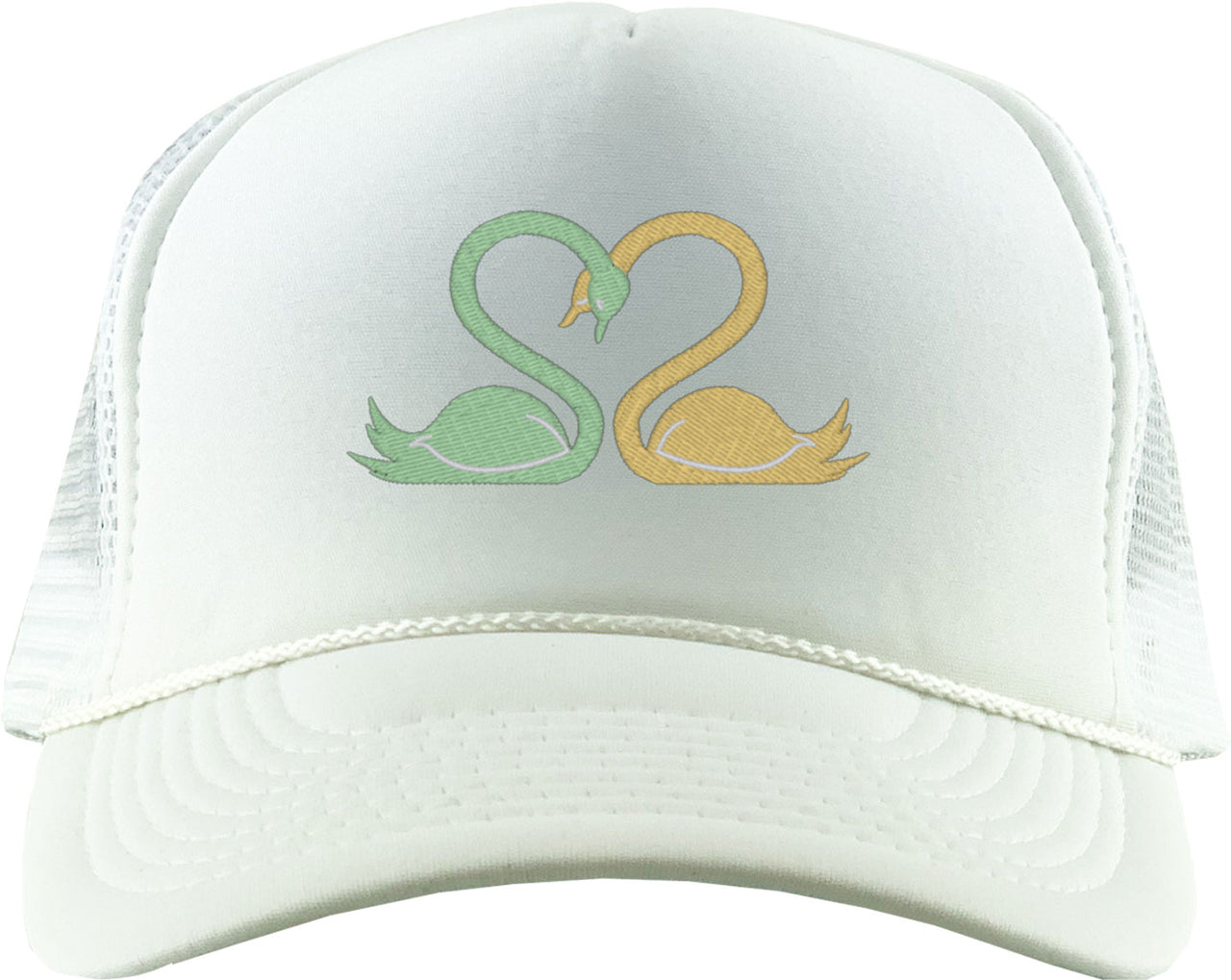 Swan Hearts Foam Trucker Hat