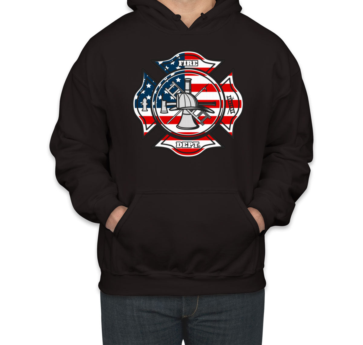 Fire Department American Flag Pattern Unisex Hoodie