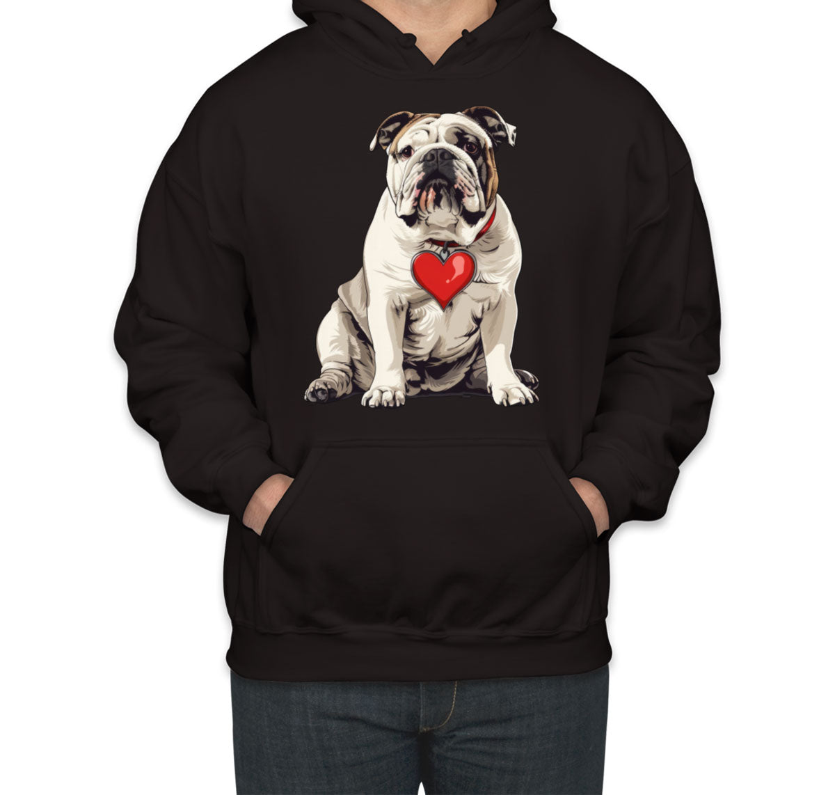 Bulldog With Heart Unisex Hoodie