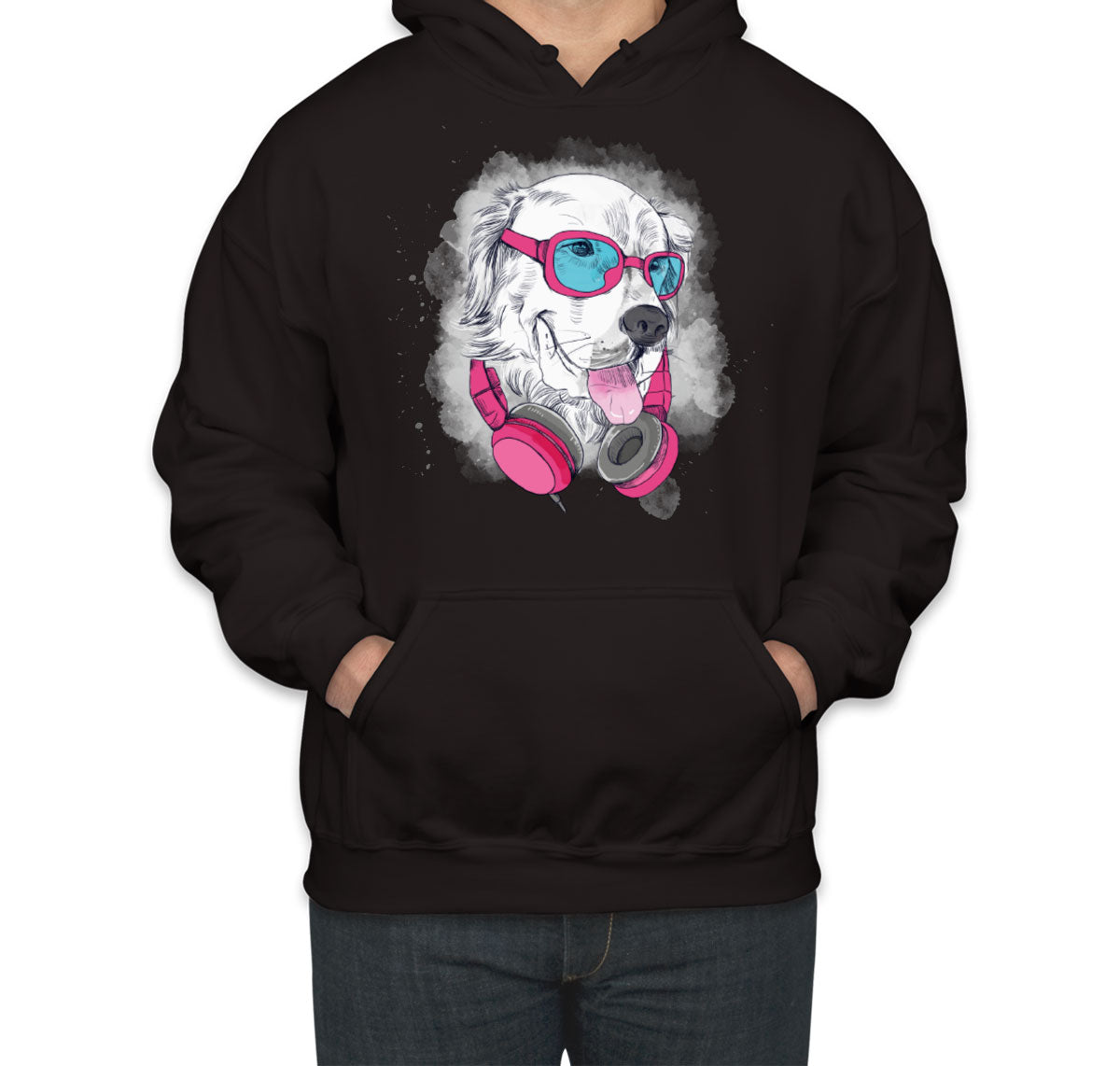 Cool Dog With Headphone Unisex Hoodie