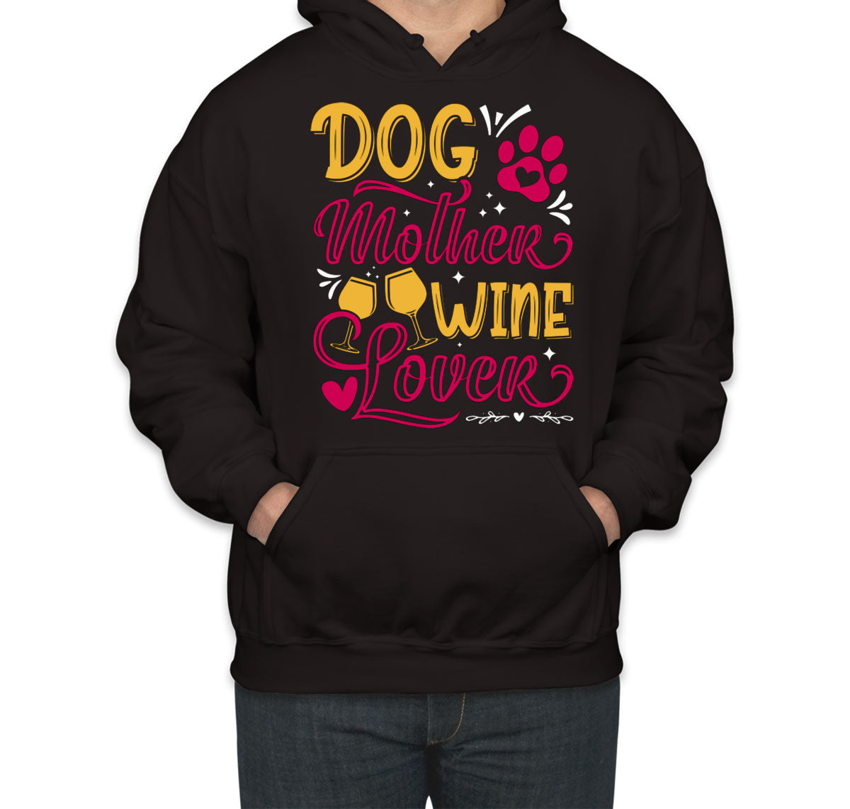 Dog Mother Wine Lover Unisex Hoodie