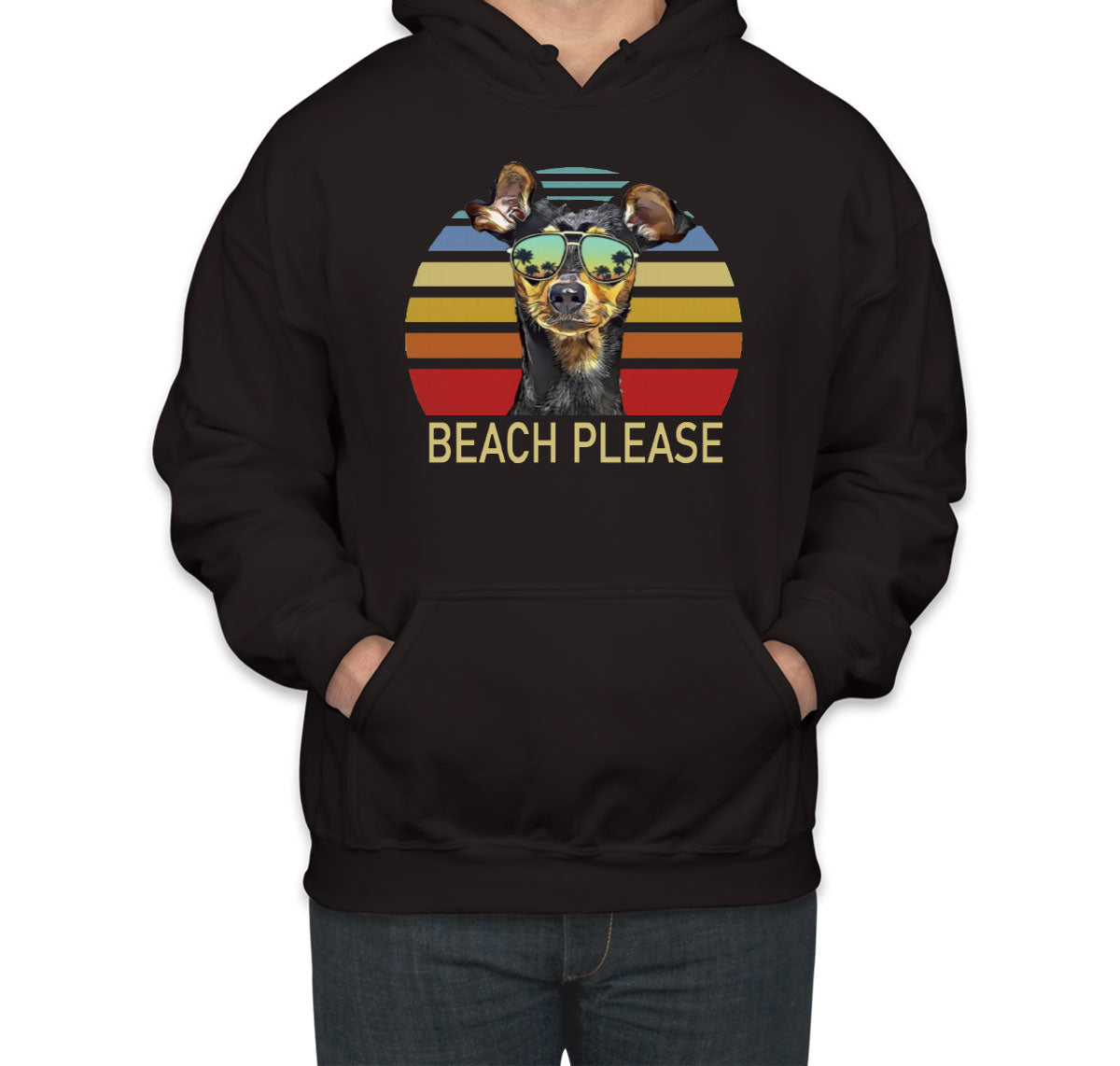 Beach Please Miniature Pinscher Dog Unisex Hoodie