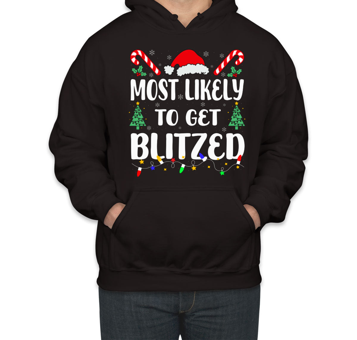Most Likely To Get Blitzed Christmas Unisex Hoodie
