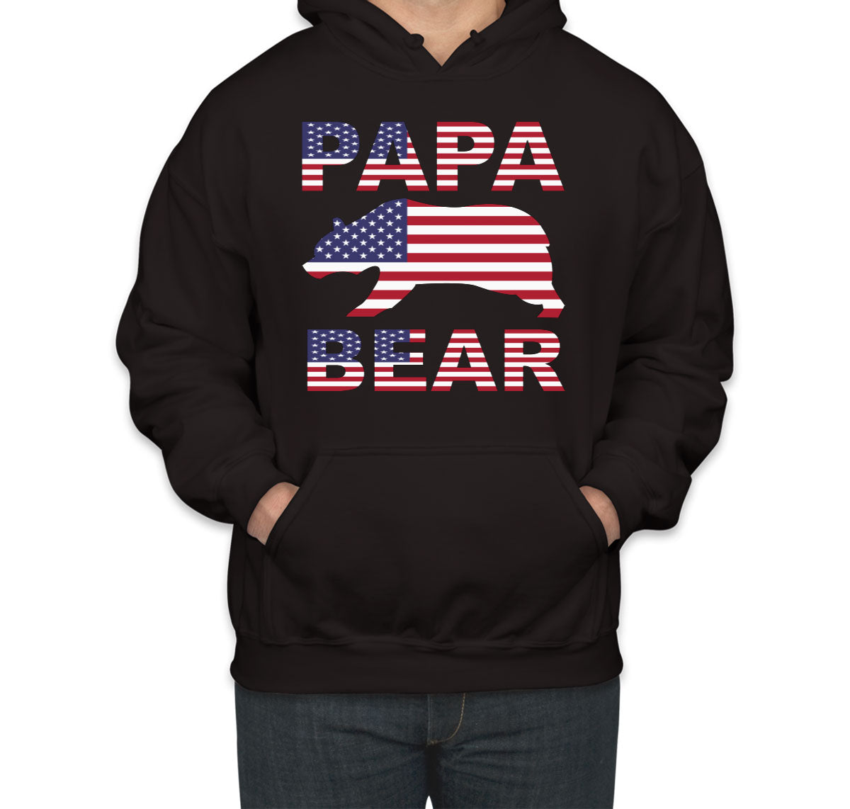 Papa Bear American Flag Unisex Hoodie