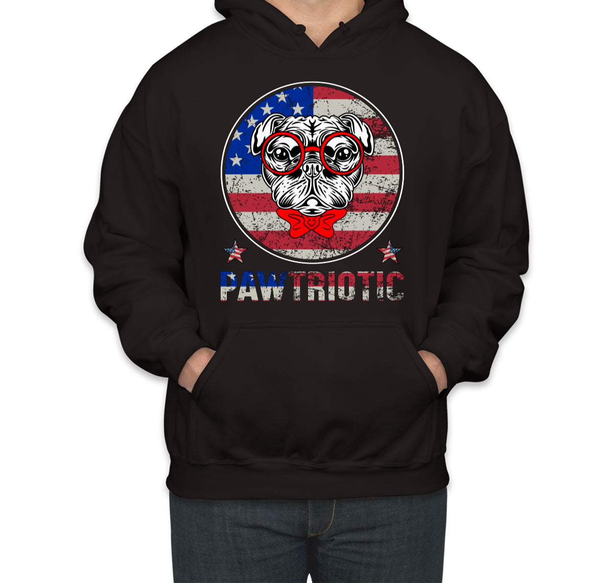 Bulldog Pawtriotic Patriotic Unisex Hoodie