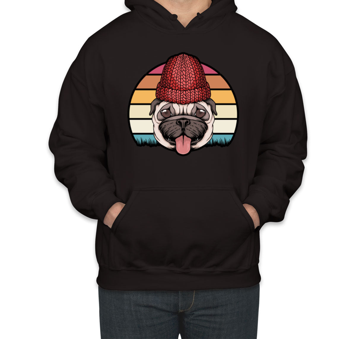 Retro Pug Dog Vintage Unisex Hoodie