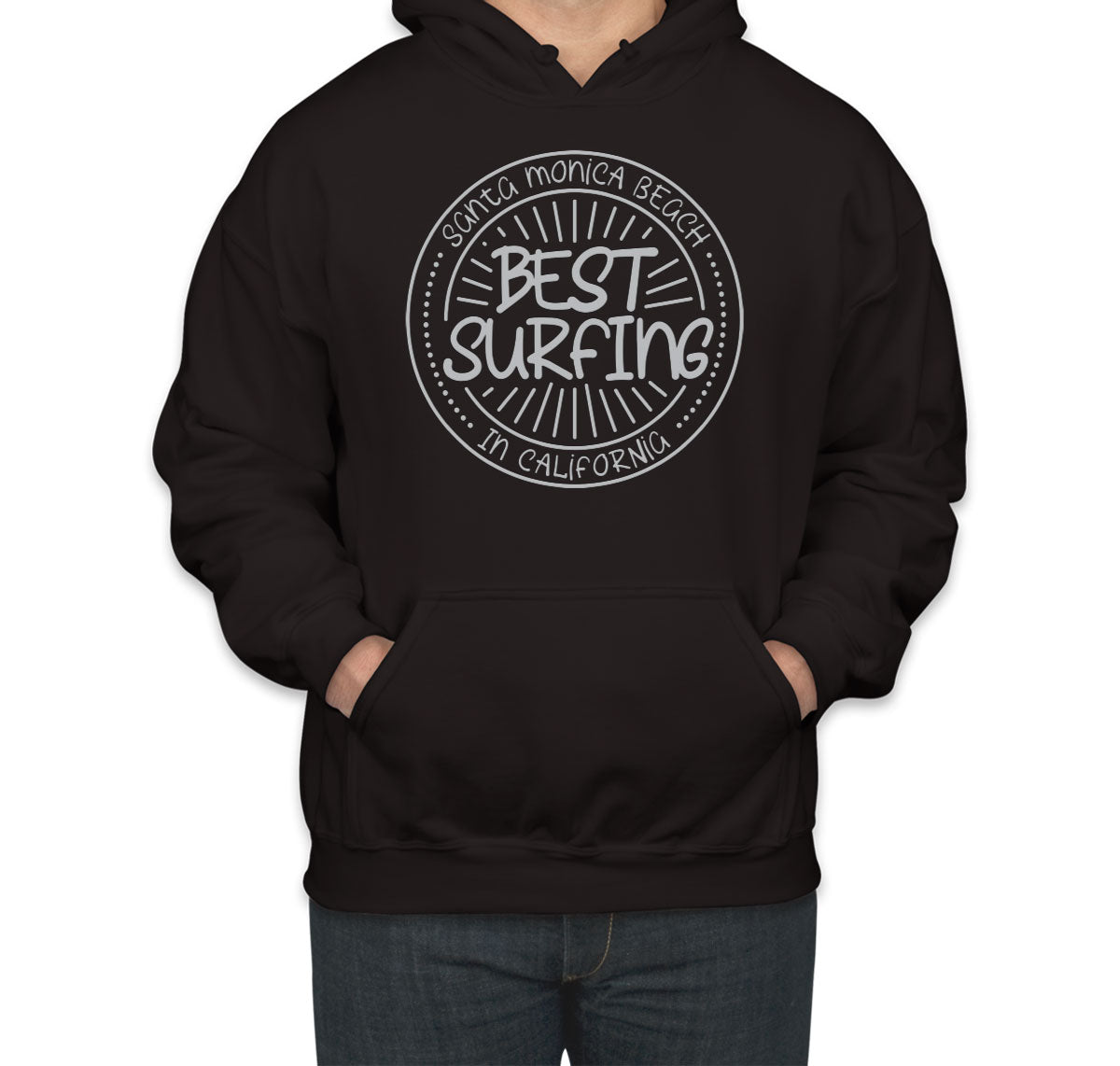 Santa Monica Beach Best Surfing In California Unisex Hoodie