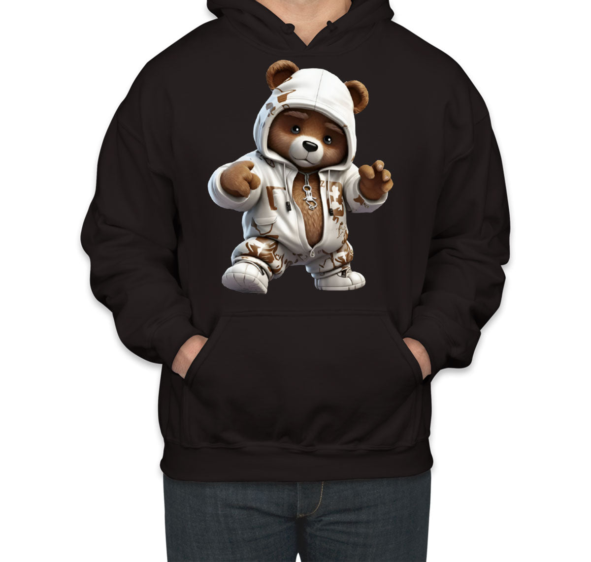 Teddy Bear Wearing Streetwear Unisex Hoodie