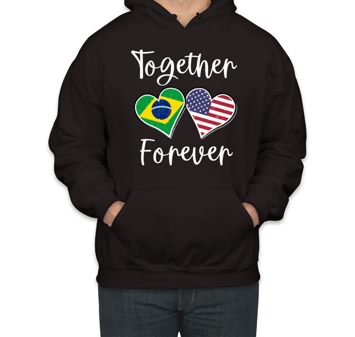 USA Brazil American Brazilian Valentine's Day Unisex Hoodie